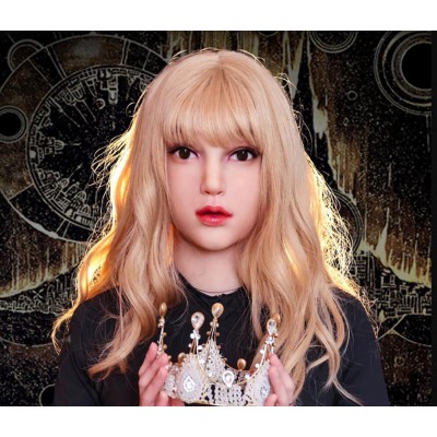 (LILY) Quality Handmade Soft Silicone Realist Full Head Female/Girl Crossdress Sexy Doll Face Cosplay Mask With Fake Eyes Transgender Drag Queen